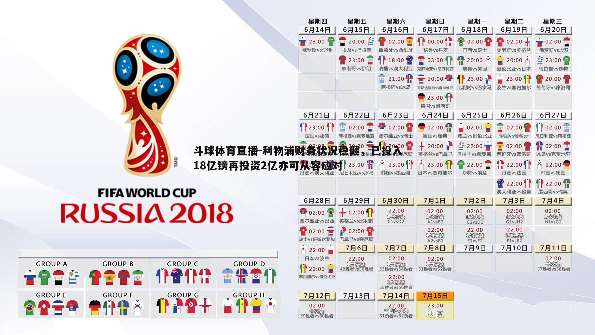 利物浦财务状况稳健，已投入18亿镑再投资2亿亦可从容应对